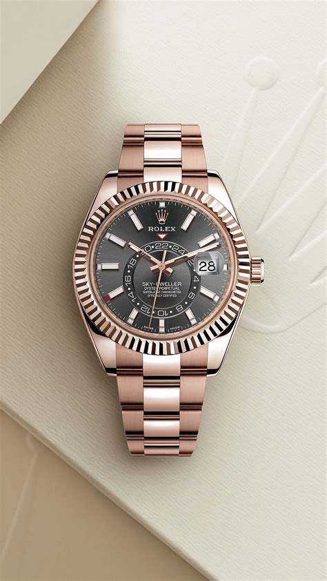 rolex oyster perpetual sky dweller rose gold|rolex sky dweller price used.